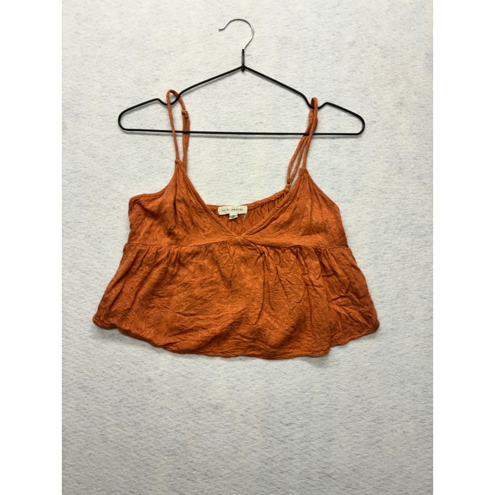 LA Hearts Boho Babydoll Cami Top Cottagecore Peplum Adjustable Straps XS Rust